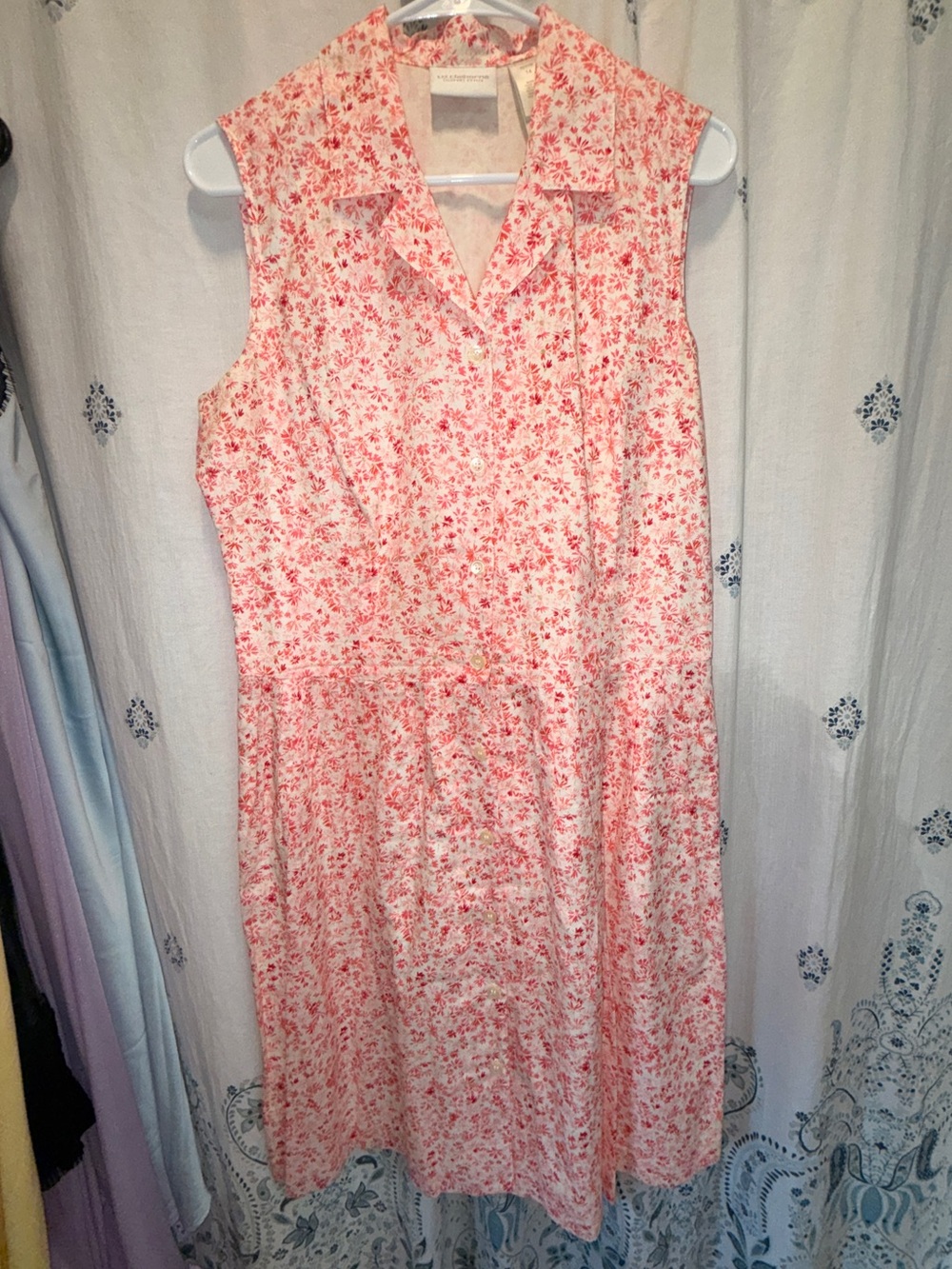 Vintage Liz Claiborne Buttondown Dress w/ Collar and A-Line Skirt Size 14 Petite